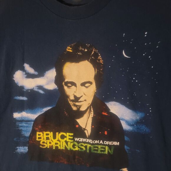 Bruce Springsteen 2009 Working On A Dream Concert Tour T-Shirt Mens Size L Blue - Picture 5 of 8